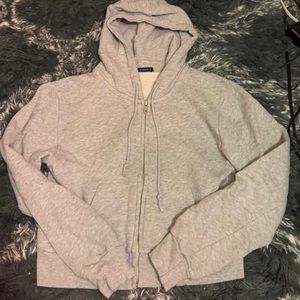 brandy melville grey zip up hoodie